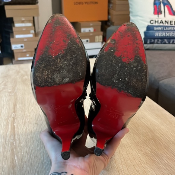 Louboutin Alti Booty 140MM Black Patent - 37 - Picture 7 of 8